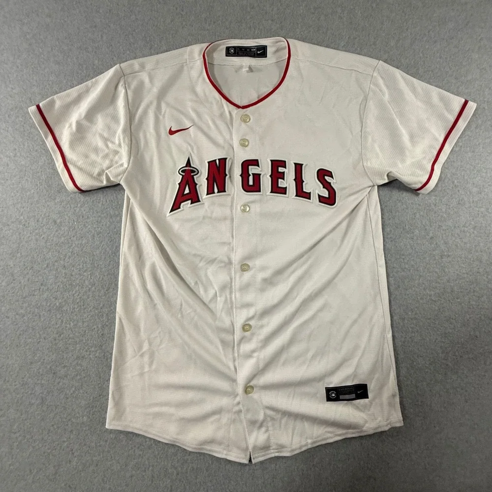 Nike Los Angeles Angels Mike Trout 27 Jersey XL 18/20 White MLB Baseball Youth